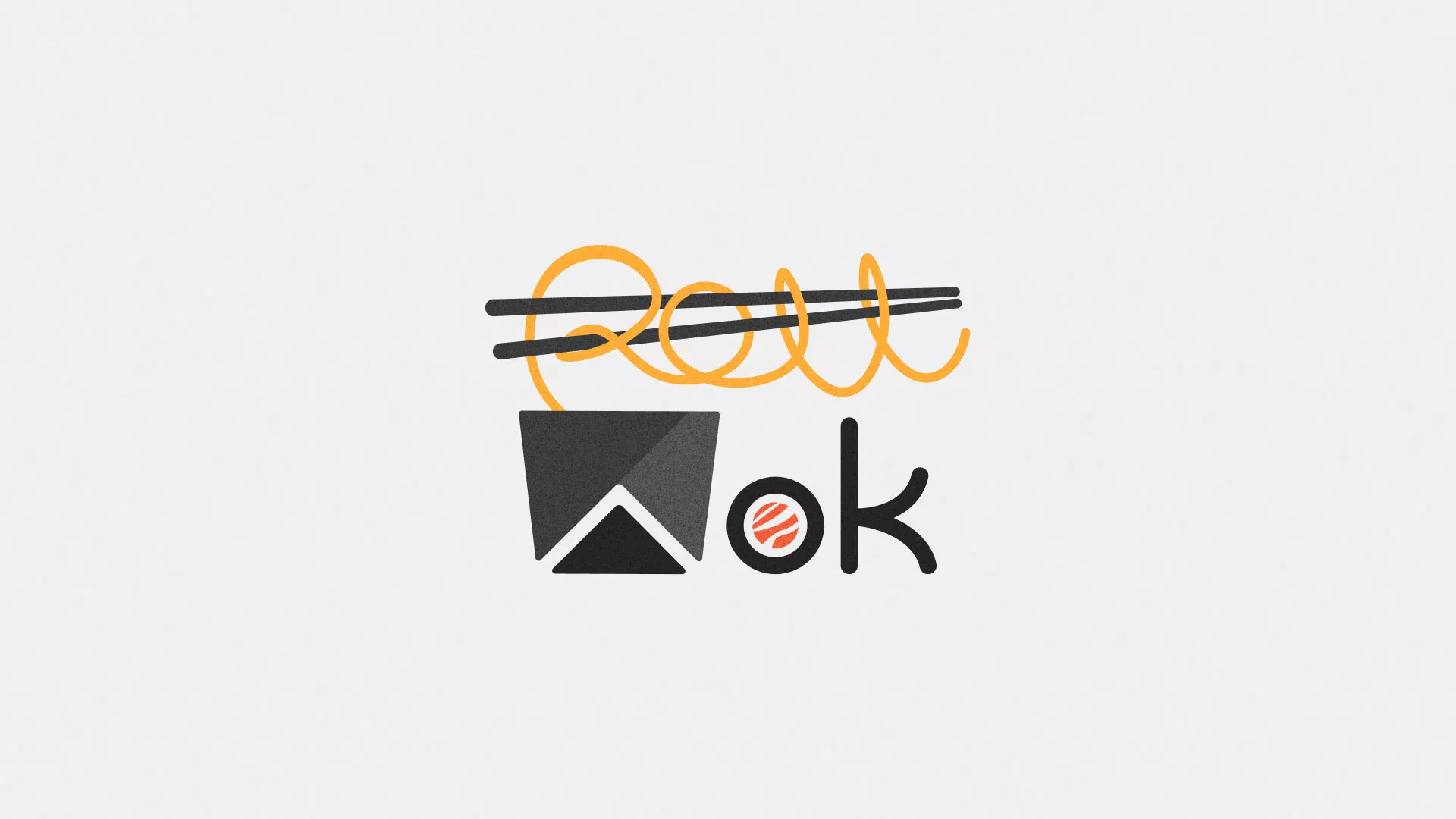 Разработка логотипа суши-бара «Roll Wok Club» в Бийске